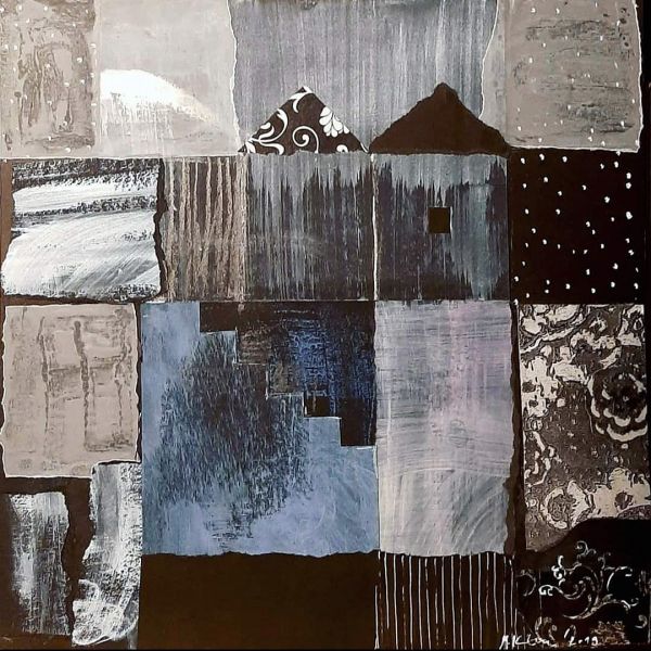 Collage, Houses II, 28 cm x 28 cm