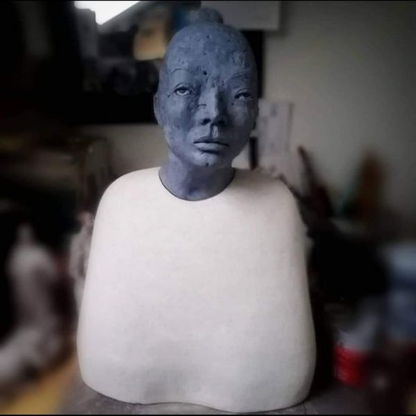 Woman, bust, human-sized sculpture, 52 cm